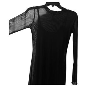 Aqua Sheer Black Dress (sheer shell & spaghetti dress combo)